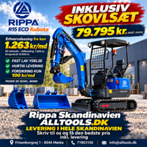 Rippa R15 minigraver med kabine til gravearbejde