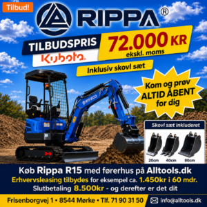 Rippa R15 minigraver med kabine til gravearbejde