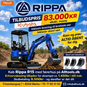 Rippa R15 minigraver med kabine til gravearbejde