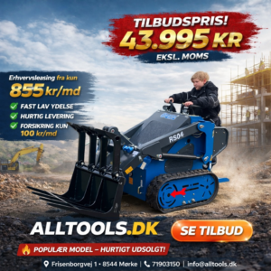 RIPPA RS04 minilæsser med Kubota motor – kompakt minilæsser til byggeri, landbrug og smalle arbejdsområder