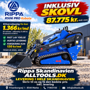 Rippa RS06 Pro minilæsser med Kubota-motor